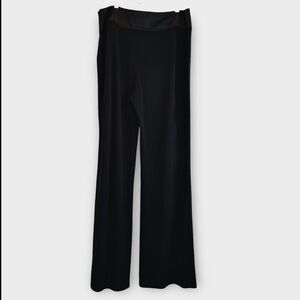 ✨ Comtext Black Satin Cummerbund Palazzo Pants | High-Rise Evening Trousers